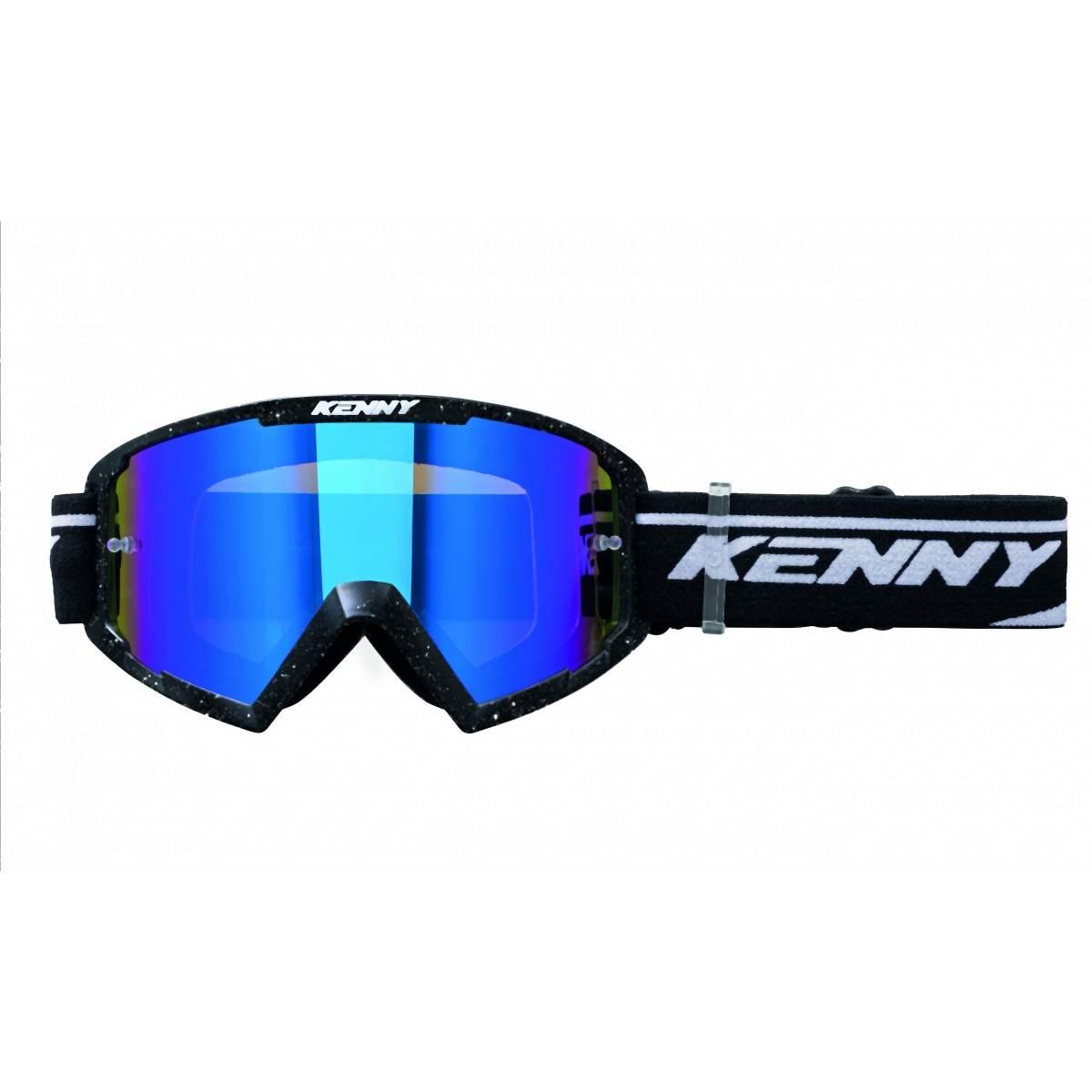 Kenny Racing Gogle Model Track+ Glitter Black Pearl - Blue Lens - Kolor Cza