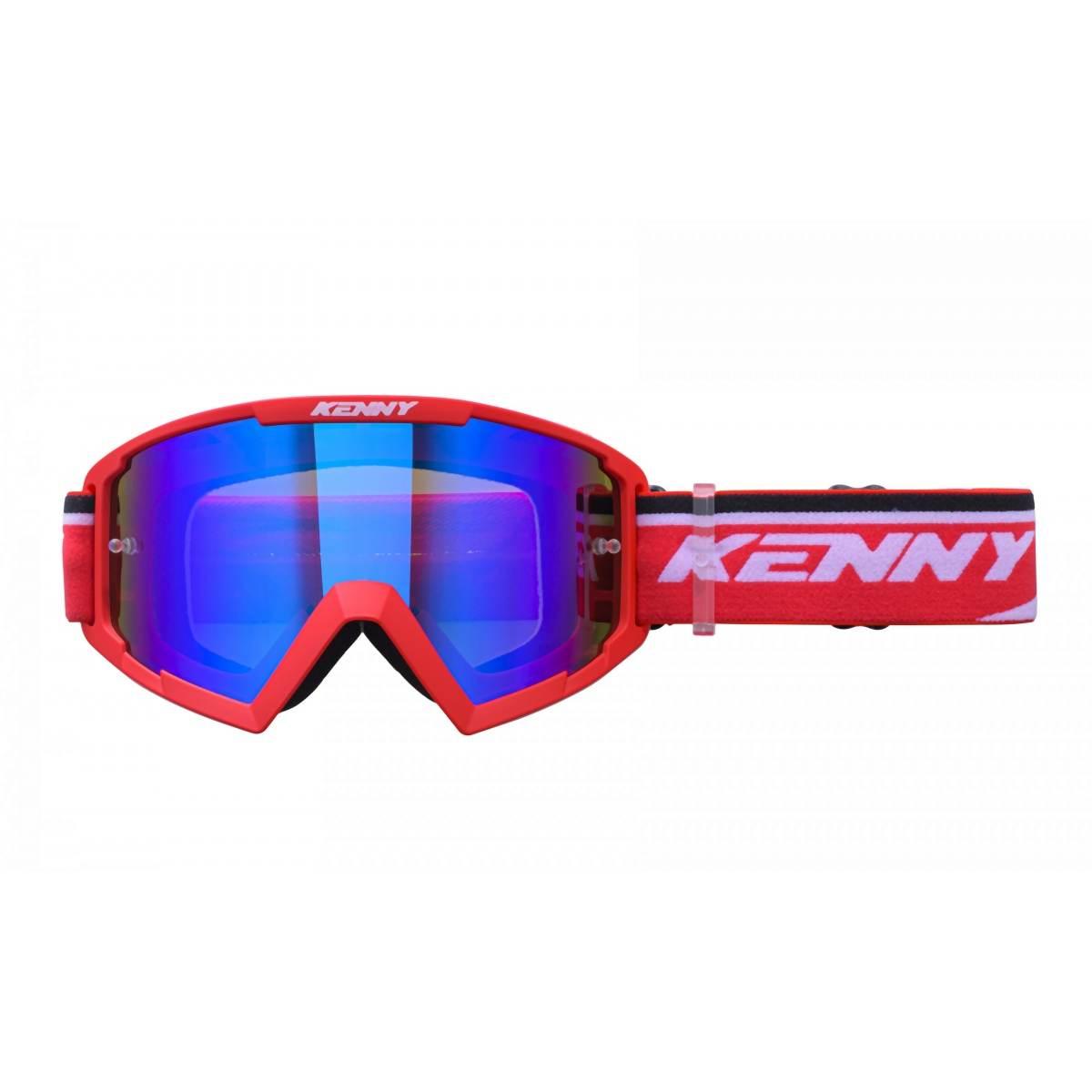 Kenny Racing Gogle Model Track+ Red - Blue Lens - Kolor Czerwony/Biały Szyb