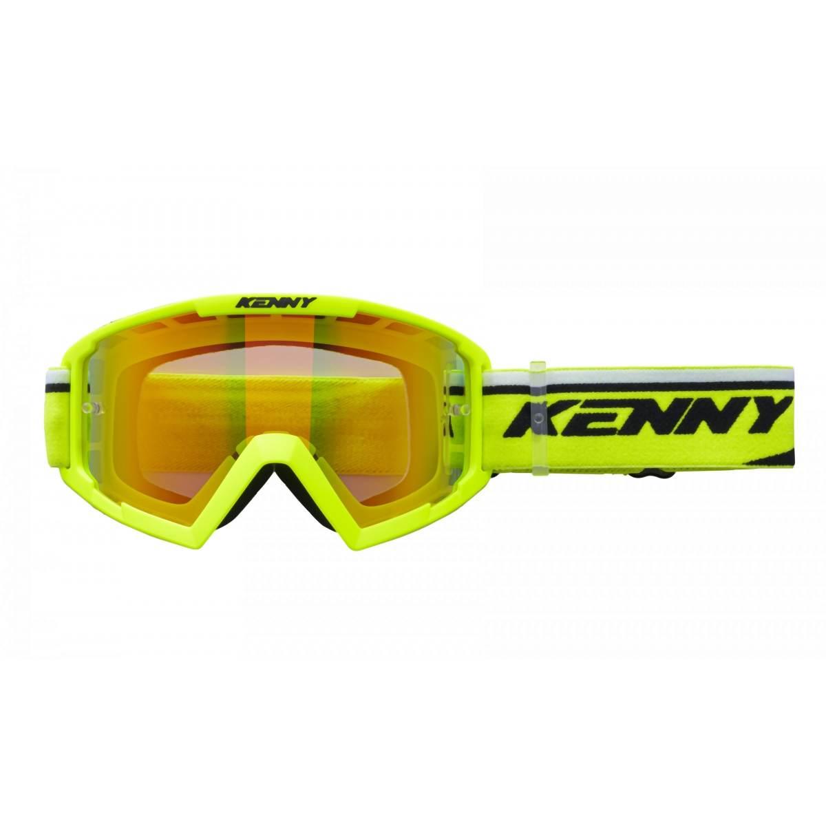Kenny Racing Gogle Model Track+ Neon Yellow - Red Lens - Kolor Żółty Fluo/C