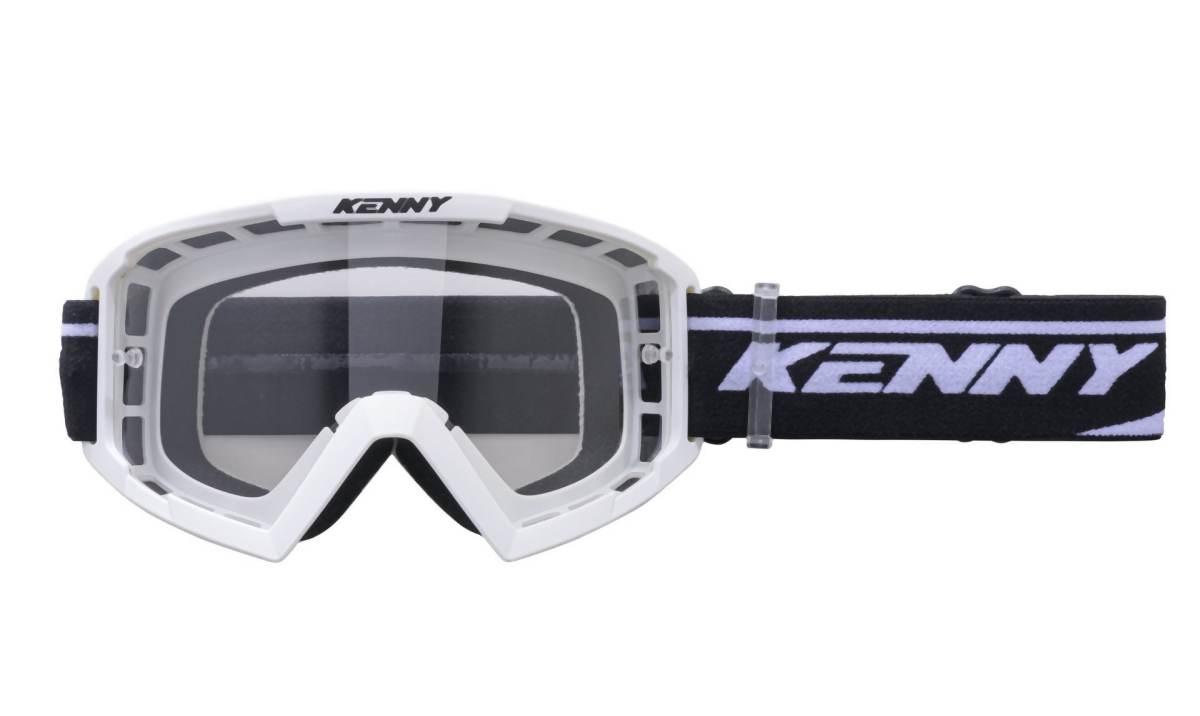 Kenny Racing Gogle Model Track White - Clear Lens - Kolor Biały Szybka Prze