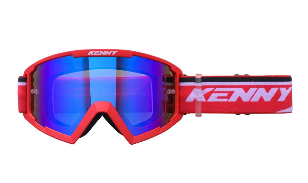 Kenny Racing Gogle Model Track+ Kid Junior Dziecięce Red - Blue Lens - Kolo