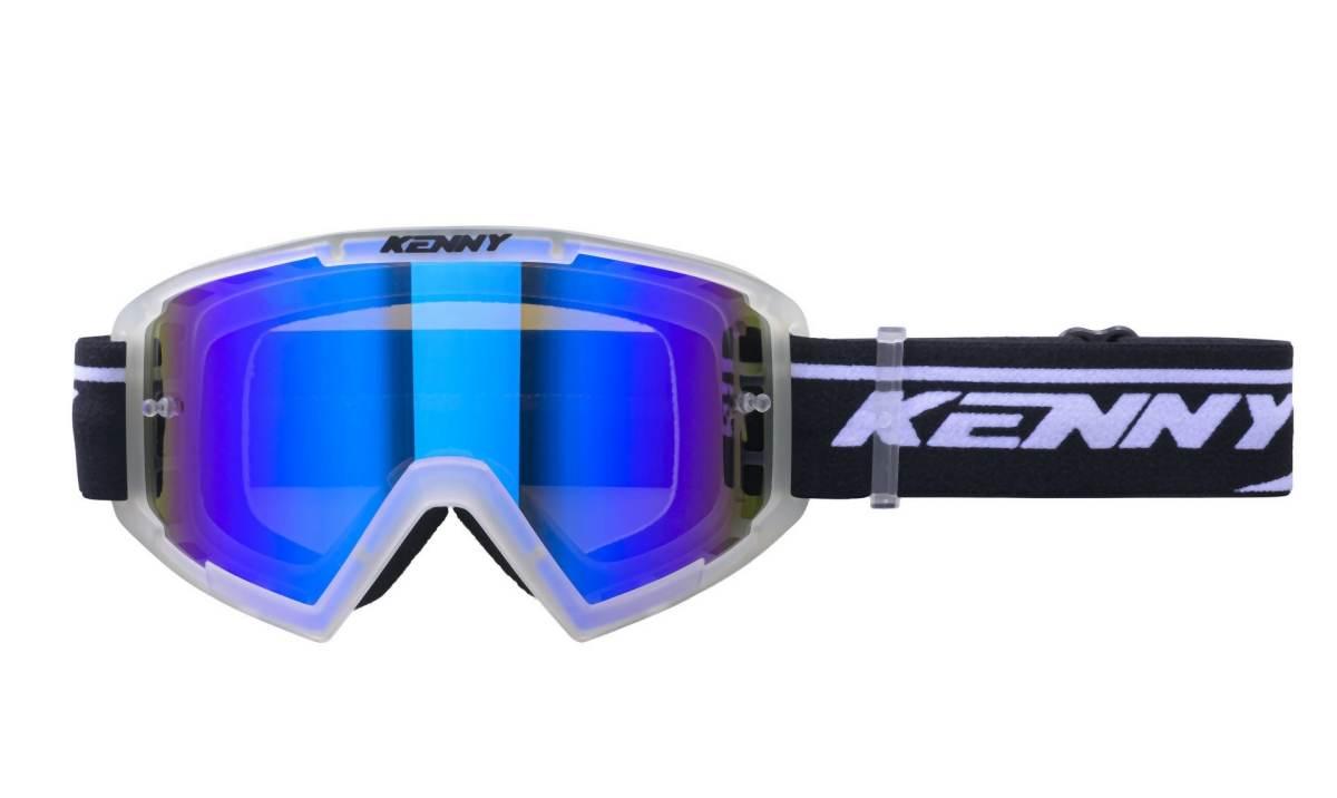 Kenny Racing Gogle Model Track+ Kid Junior Dziecięce Clear Crystal - Blue L