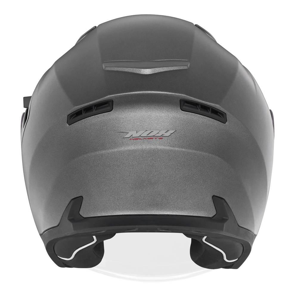 Nox Kask Otwarty Jet Z Blendą N130 Solid Kolor Tytanowy Mat Rozmiar S - zdjęcie 3