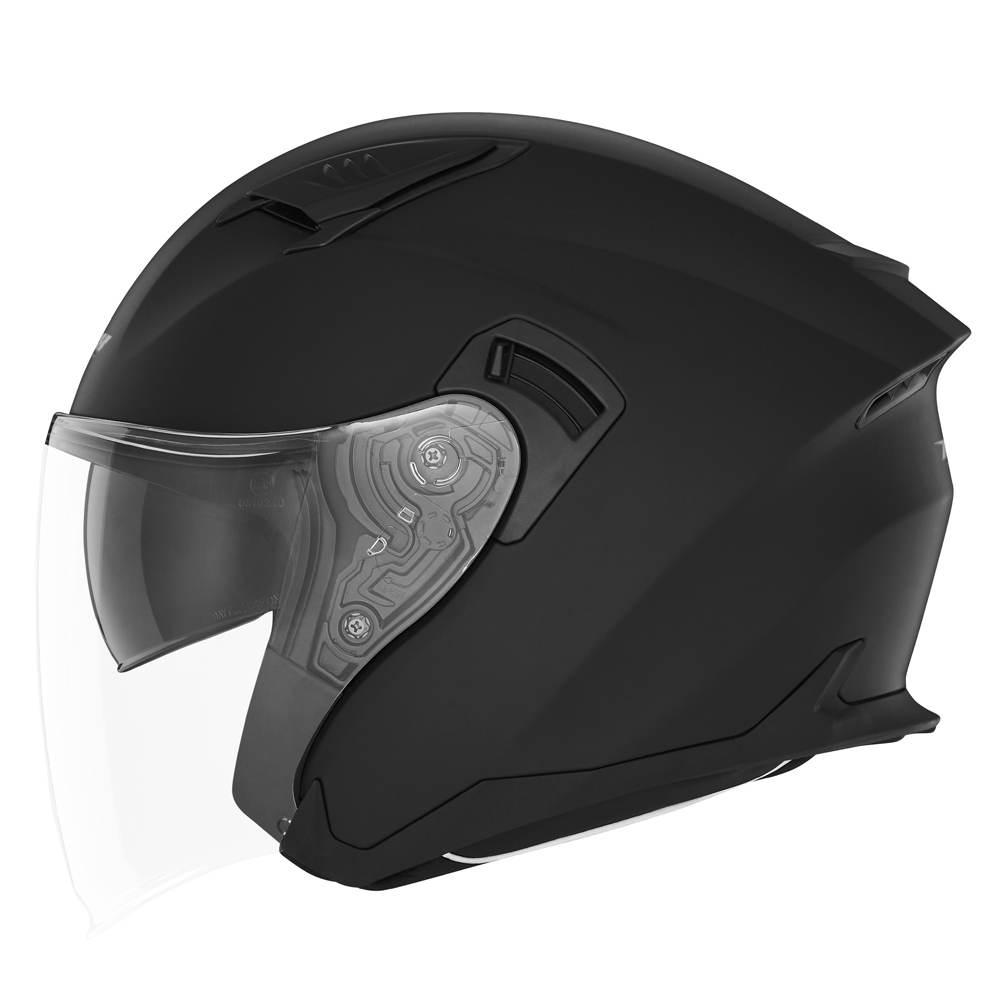 Nox Kask Otwarty Jet Z Blendą N130 Solid Kolor Czarny Mat Rozmiar Xs