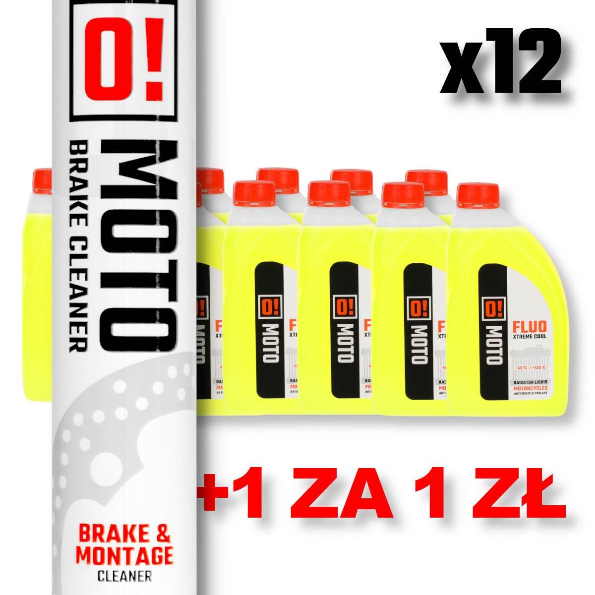 Omoto Zestaw 12 Sztuk Płyn Do Chłodnic 1L O! Fluo Xtreme Cool + Omoto Spray