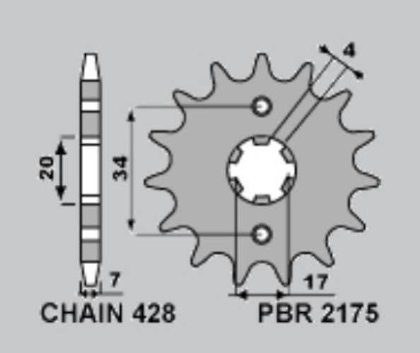 Pbr Zębatka Przednia 217515 2175 15 Swm 125 Ace Of Spades '22, Varez '17-'2