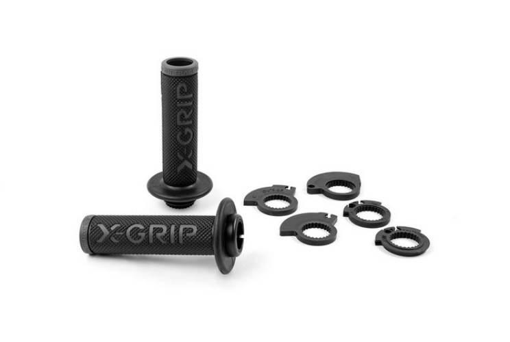X-Grip Manetki Gripy Braaaap Grips Lock-On-Grip Z Adapterami Rolgazu Grey O