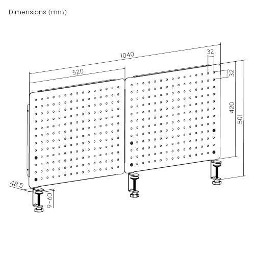 Biketec Organizer Na Biurko Warsztatowe Zestaw 1040X62X575Mm Montaż Na Zaci