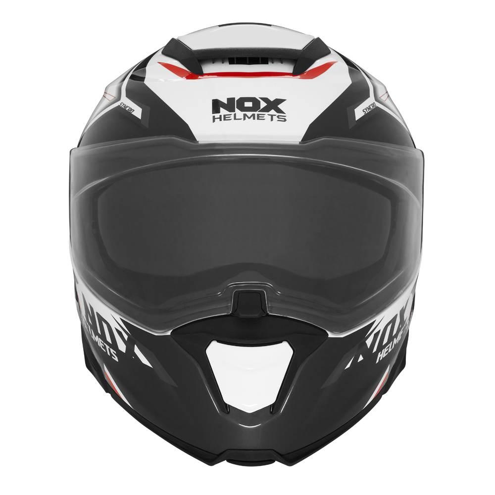 Nox Kask Szczękowy Flip-Up Z Blendą N967 Synchro Kolor Biały/Czerwony Rozmi - zdjęcie 3