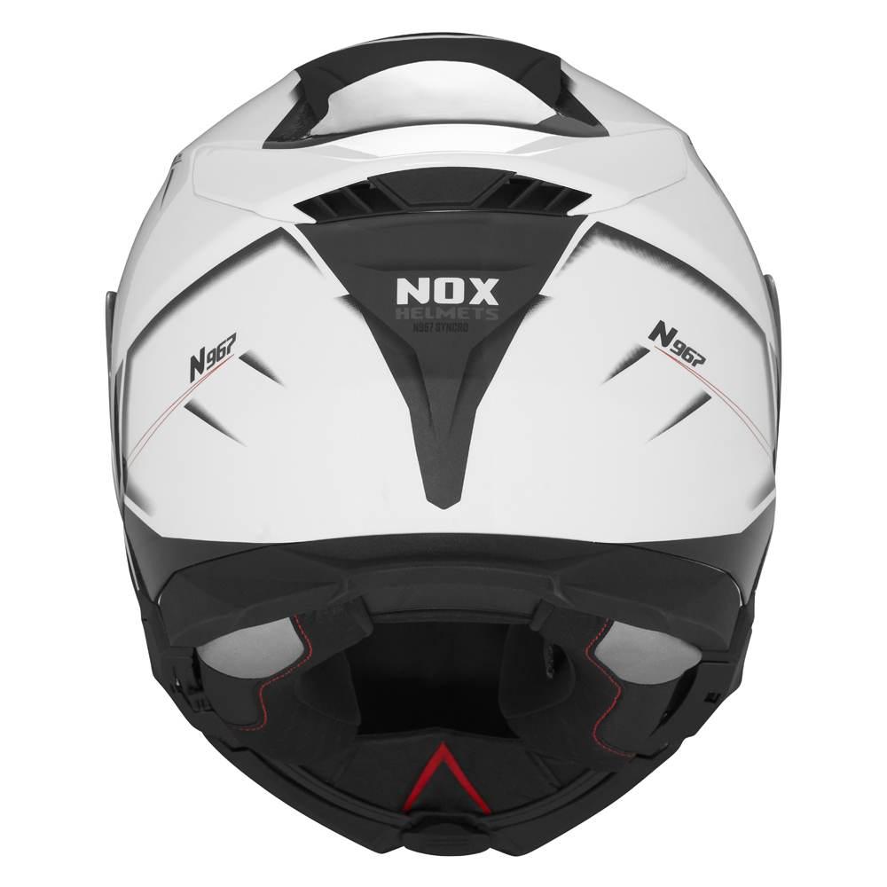Nox Kask Szczękowy Flip-Up Z Blendą N967 Synchro Kolor Biały/Czerwony Rozmi - zdjęcie 4