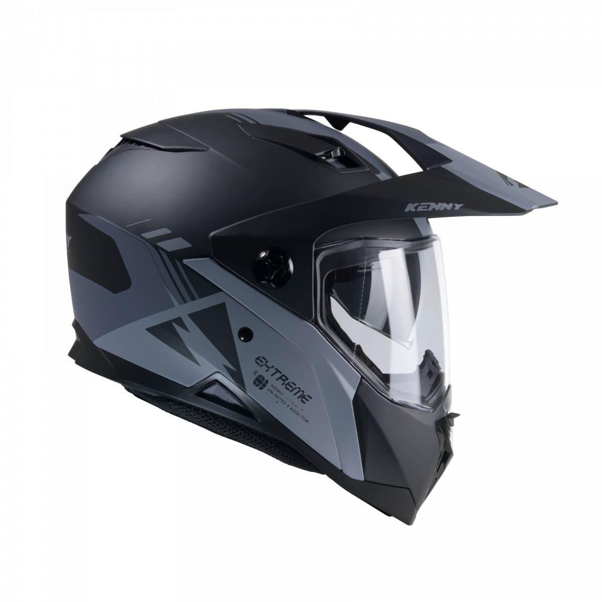 Kenny Racing Kask Dual Adventure Model Extreme Graphic Black/Grey Matt Kolo