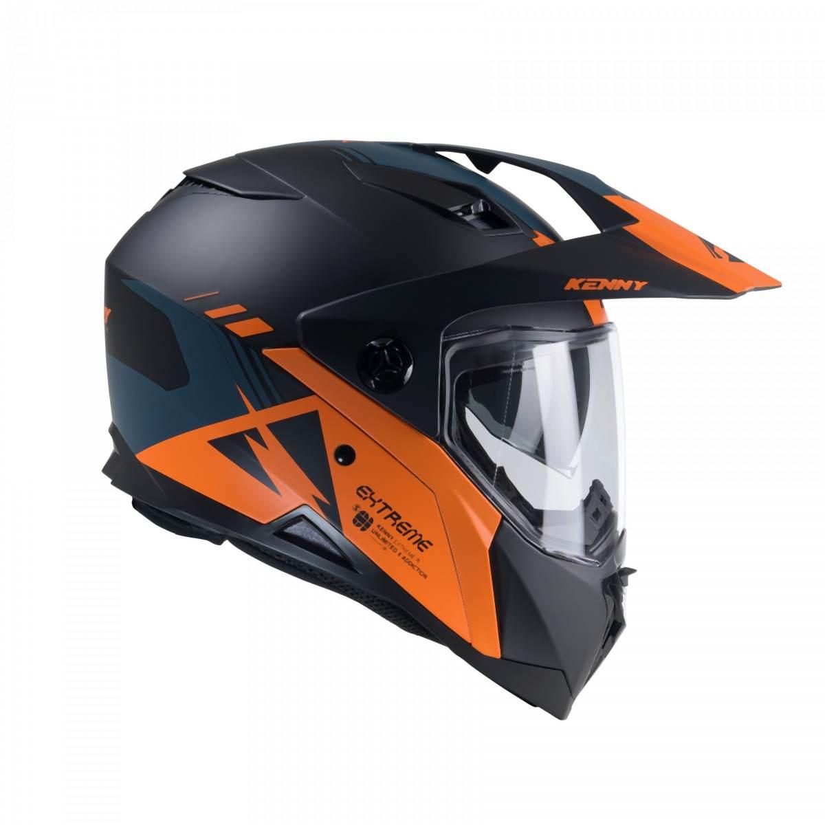 Kenny Racing Kask Dual Adventure Model Extreme Graphic Orange/Petrol Matt K