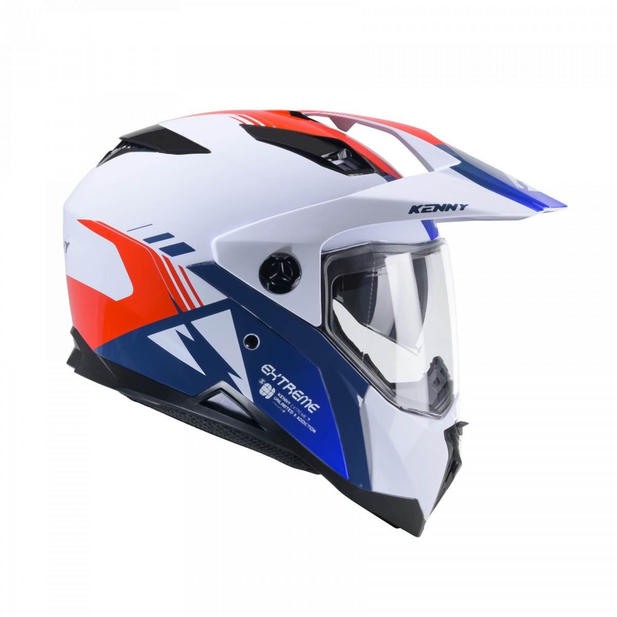 Kenny Racing Kask Dual Adventure Model Extreme Graphic Patriot Kolor Biały/
