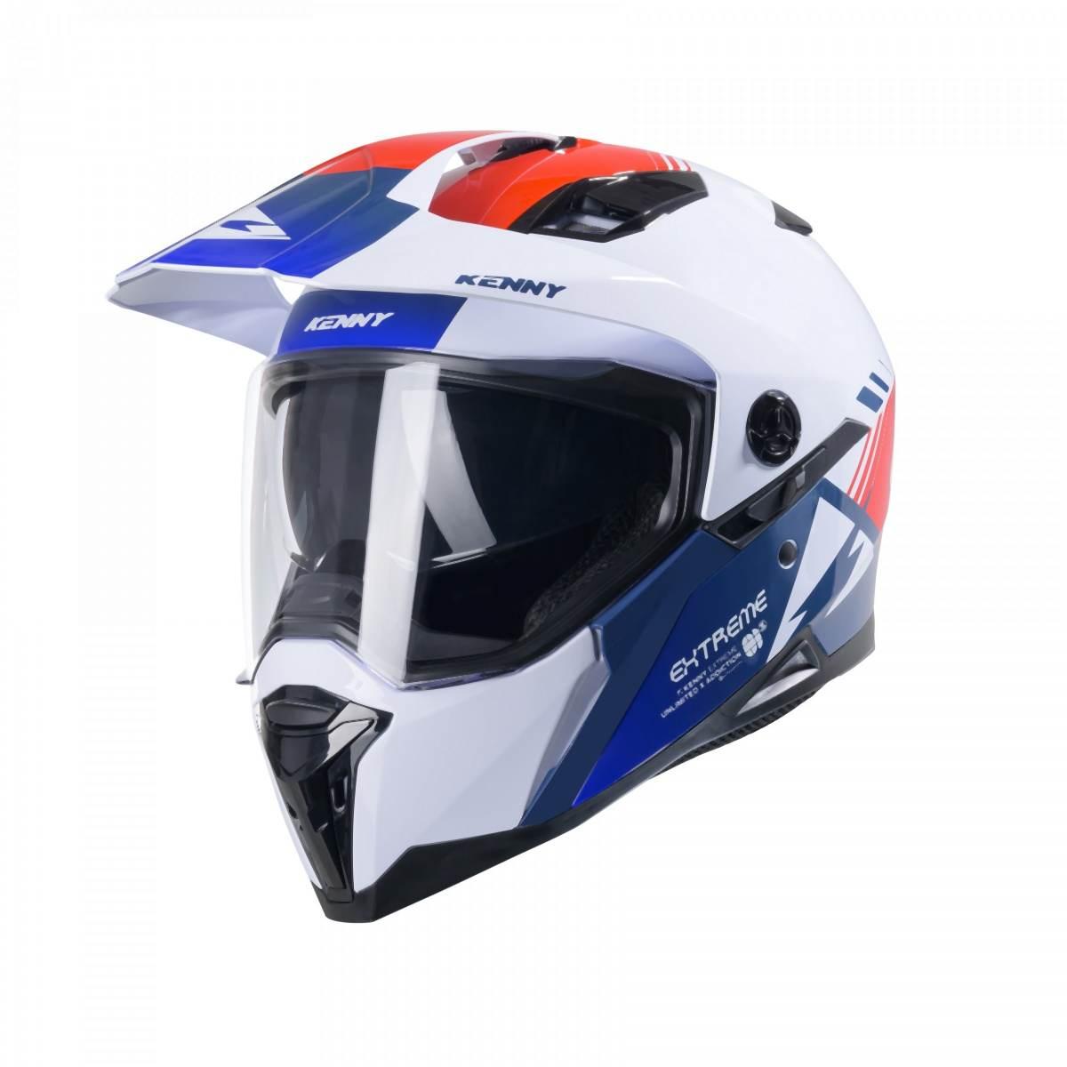 Kenny Racing Kask Dual Adventure Model Extreme Graphic Patriot Kolor Biały/ - zdjęcie 2