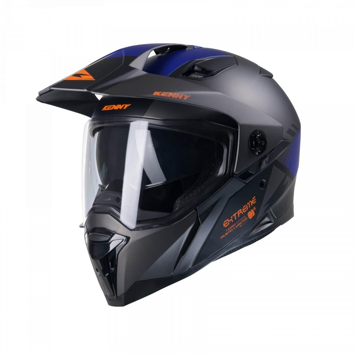 Kenny Racing Kask Dual Adventure Model Extreme Graphic Gunmetal Matt Kolor - zdjęcie 2