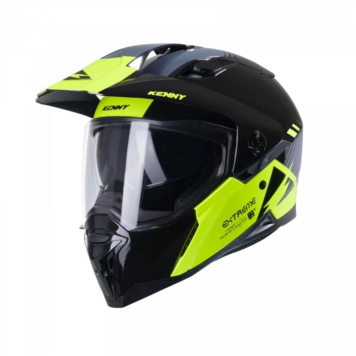 Kenny Racing Kask Dual Adventure Model Extreme Graphic Neon Yellow Kolor Cz - zdjęcie 2