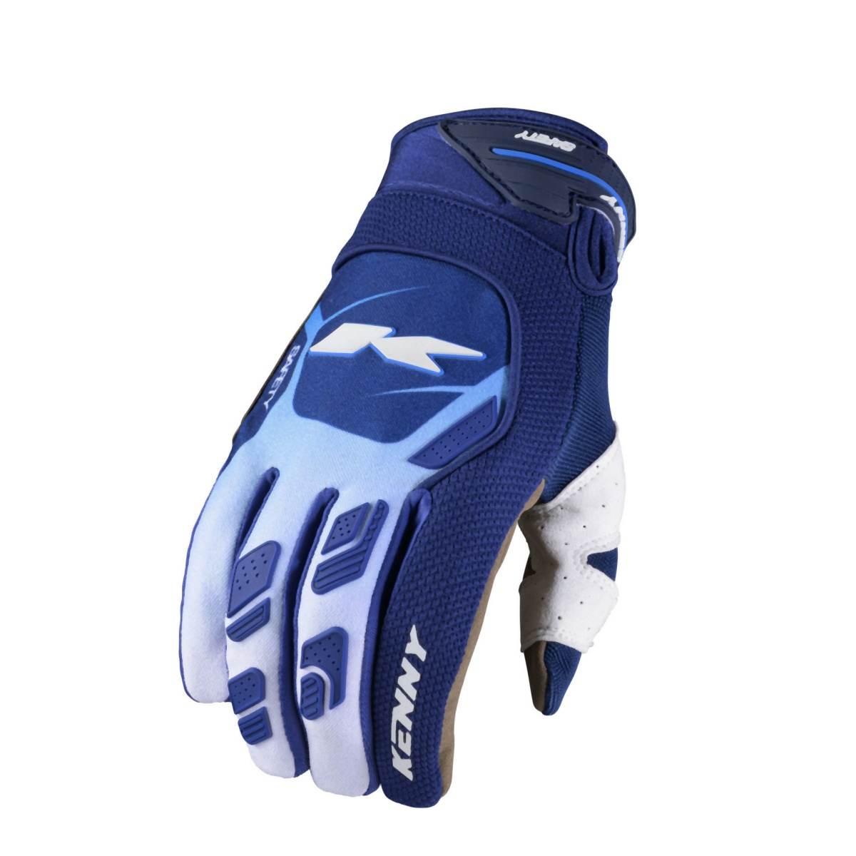 Kenny Racing Rękawice Cross/Enduro Model Safety Blue Kolor Niebieski/Biały