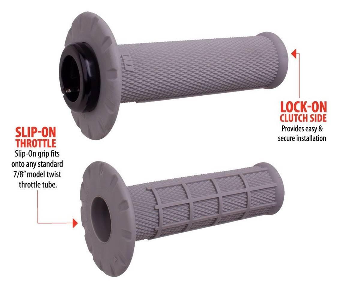 Odi Manetki Off Road Half Waffle Universal Lock-On Grip Set Kolor Szary