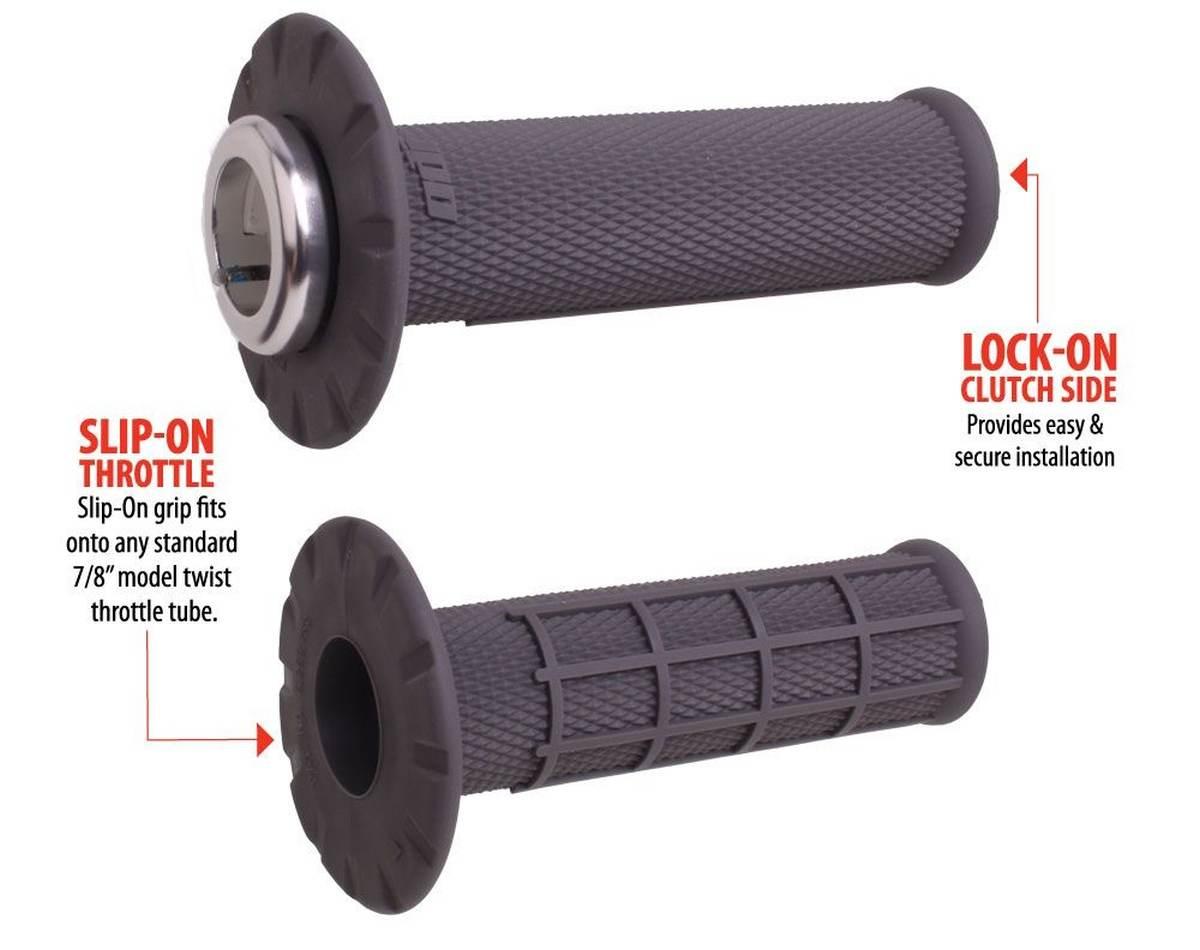 Odi Manetki Off Road Half Waffle Universal Lock-On Grip Set Kolor Szary