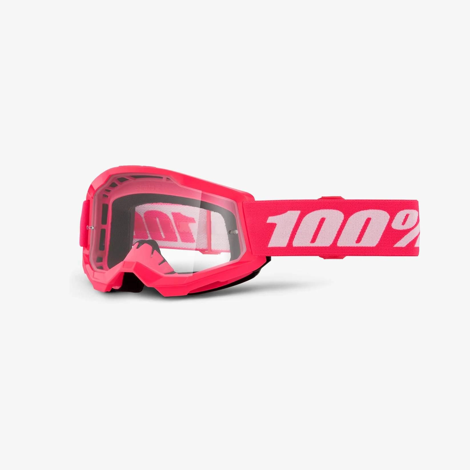 100 Procent Gogle Strata 2 Youth Junior Pink - Clear Lens - Kolor Różowy/Bi