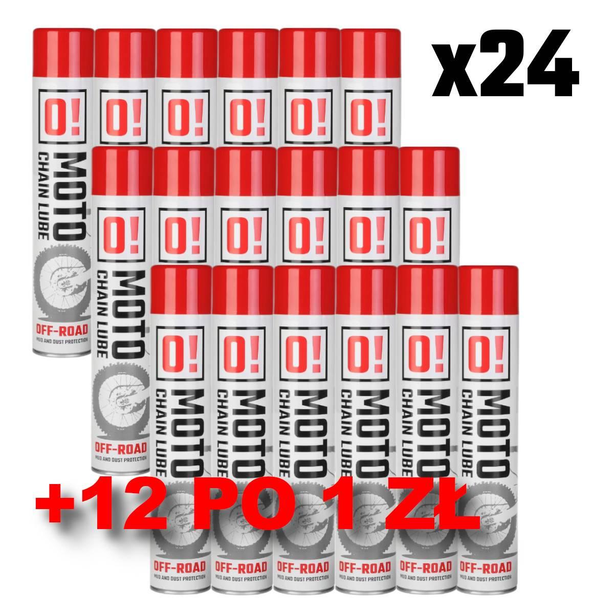 Omoto Zestaw 24 Sztuki Spray Smar Do Łańcucha 750Ml Off Road O! Chain Lube