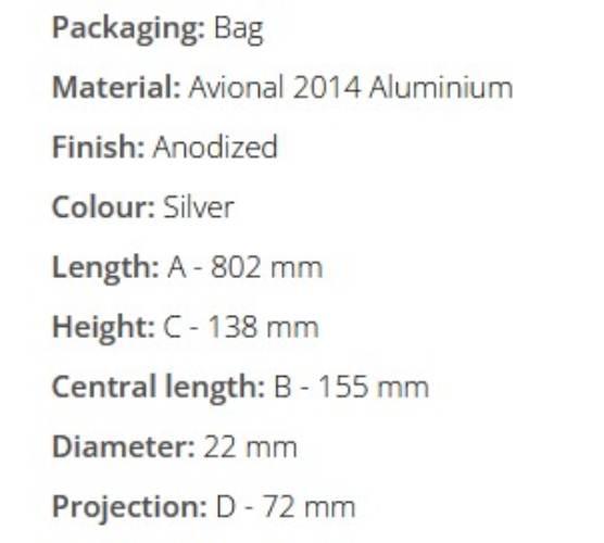 Domino Kierownica Aluminiowa Alberto Barozzi 22Mm Z Poprzeczką Kolor Srebrn - zdjęcie 3