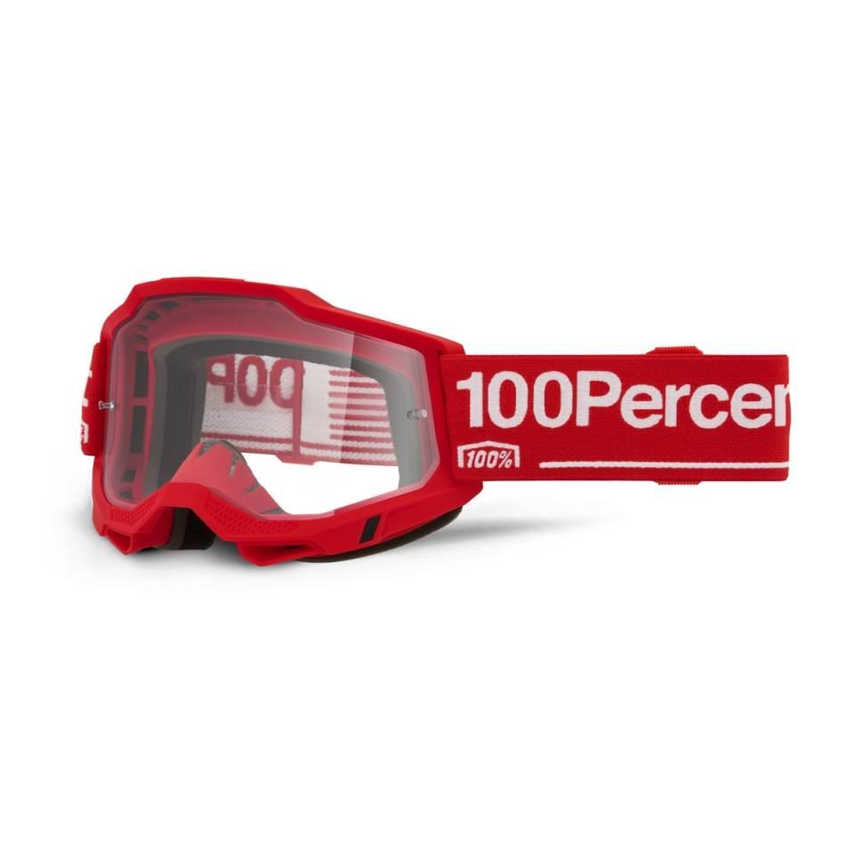 100 Procent Gogle Accuri 2 Wolg - Clear Lens - Kolor Czerwony/Biały Szybka