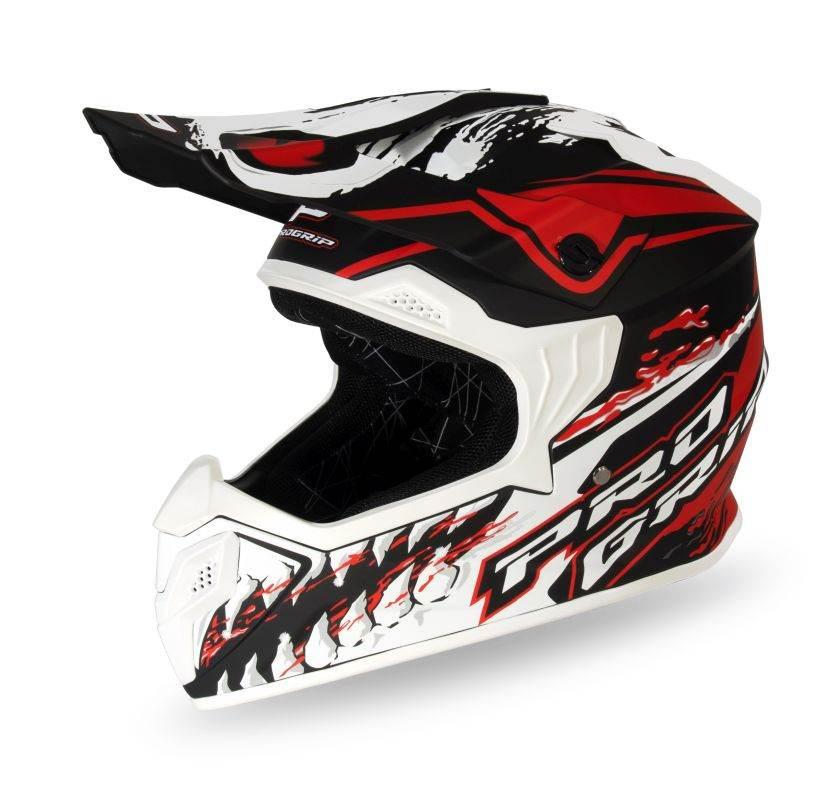 Progrip Kask Cross Dziecięcy Pg3009 Jurassic Junior/Kid Kolor Biały/Czerwon - zdjęcie 2