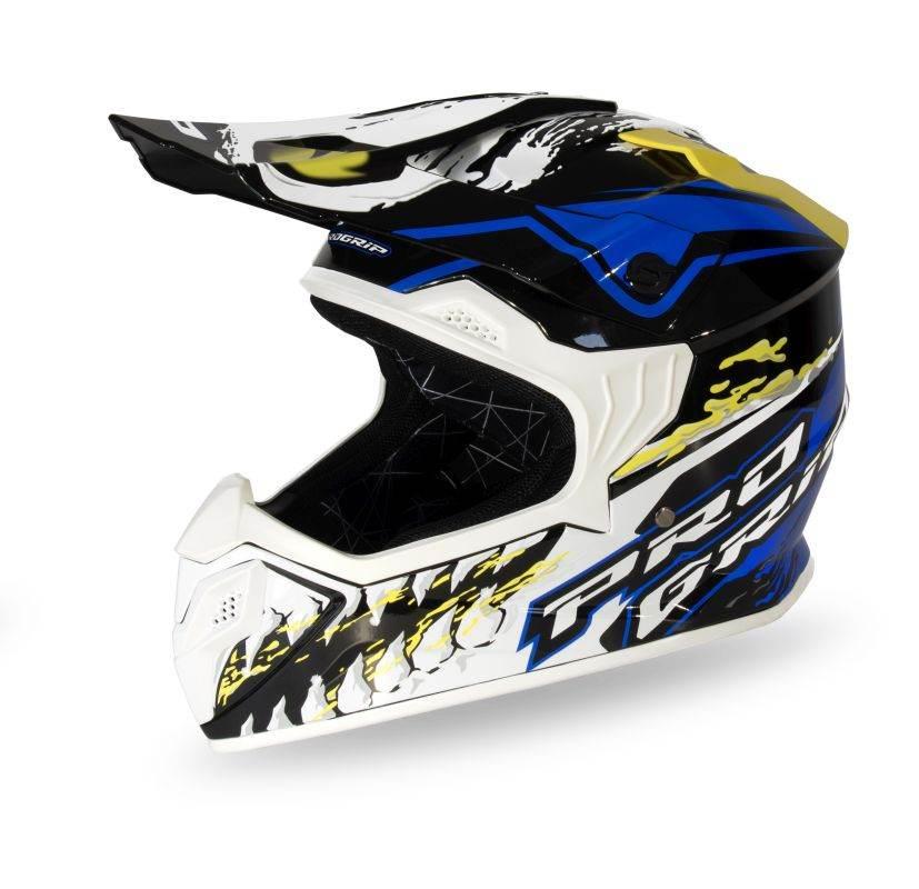 Progrip Kask Cross Dziecięcy Pg3009 Jurassic Junior/Kid Kolor Biały/Niebies - zdjęcie 2