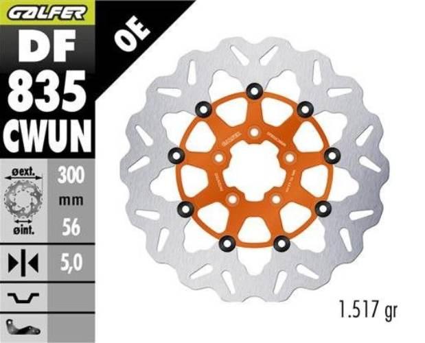 Galfer Tarcza Hamulcowa Przód Harley-Davidson 300X56X5 Pływająca Kolor Poma