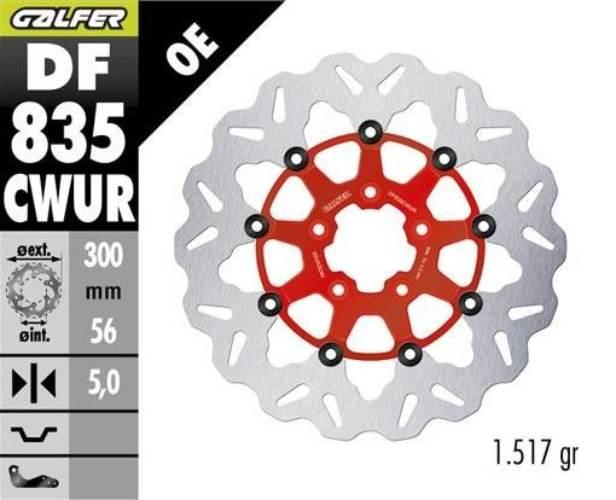 Galfer Tarcza Hamulcowa Przód Harley-Davidson 300X56X5 Pływająca Kolor Czer