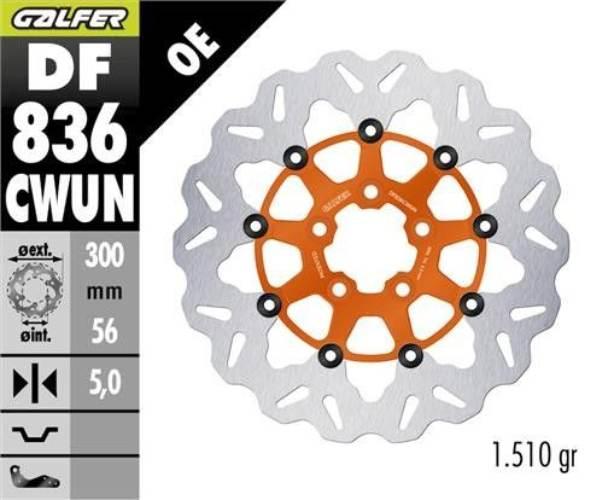 Galfer Tarcza Hamulcowa Tył Harley-Davidson 300X56X5 Pływająca Kolor Pomara
