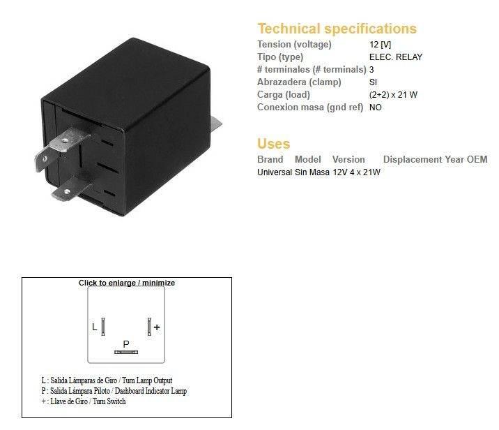 Dze Przerywacz Kierunkowskazów Uniwersalny 12V 4X21W