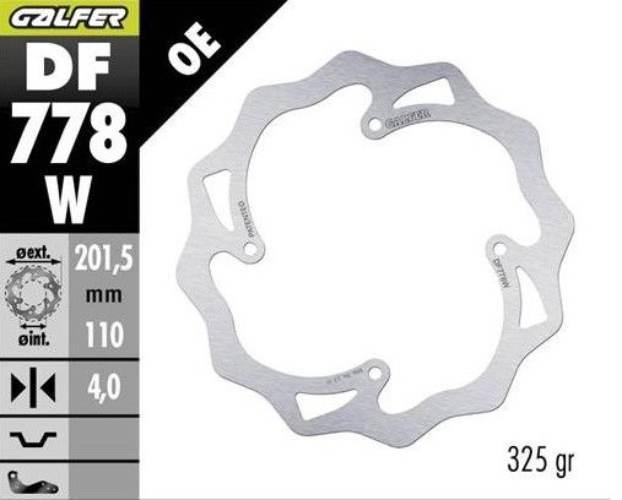 Galfer Tarcza Hamulcowa Tył Ktm Sx 85 '07-'10; Xc 105 '07- 201X110X4 Wave
