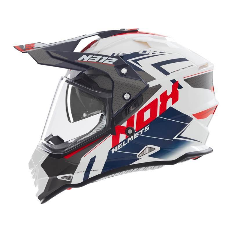 Nox Kask Offroad Trail Duosport Dual N312 Track Z Szybką I Blendą Kolor Cze