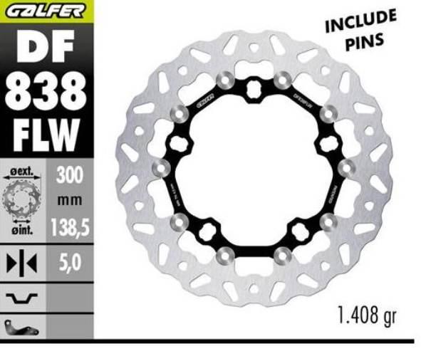 Galfer Tarcza Hamulcowa Przód Harley-Davidson Wave Floating 300X138X5