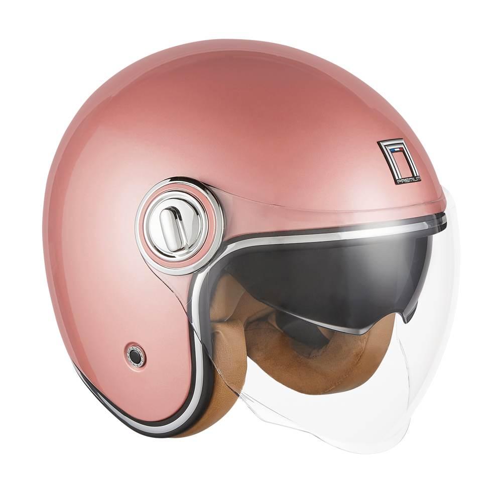 Nox Premium Kask Otwarty Jet Heritage Solid Kolor Różowy/Złoty Rozmiar M