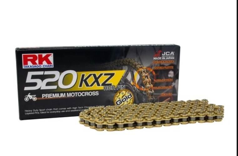 Rk Łańcuch Napędowy Motocross Gb520Kxz-120 Zapinka Cl W Zestawie Kolor Złot
