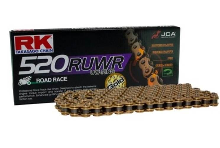 Rk Łańcuch Napędowy Gb520Ruwr-122 Uw-Ring Zakuwka Clf W Zestawie Kolor Złot