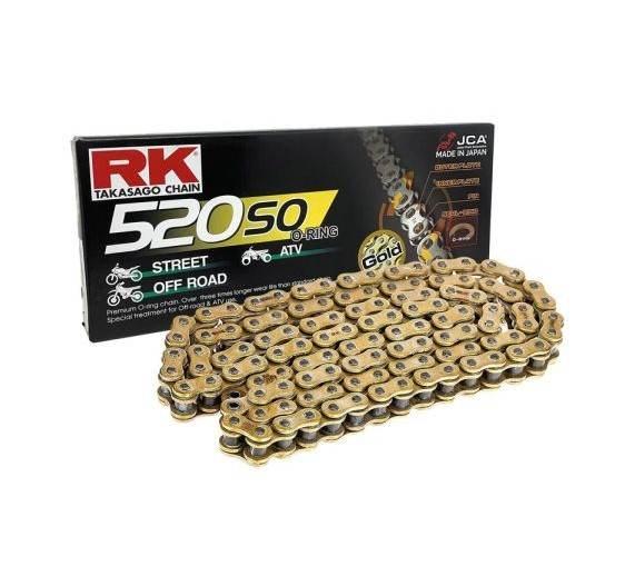 Rk Łańcuch Napędowy 520So-120 O-Ring Zakuwka Clf W Zestawie Kolor Złoty Poj