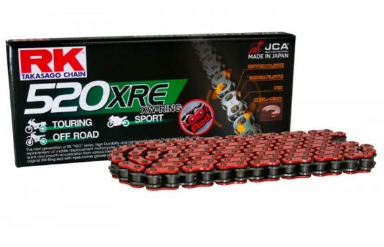 Rk Łańcuch Napędowy Rr520Xre-120 Xw-Ring Zakuwka Clf W Zestawie Kolor Czerw