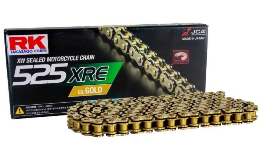 Rk Łańcuch Napędowy Gb525Xre-114 Xw-Ring Zakuwka Clf W Zestawie Kolor Złoty