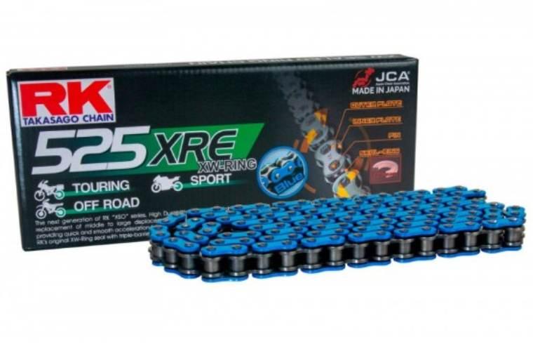 Rk Łańcuch Napędowy Bb525Xre-124 Xw-Ring Zakuwka Clf W Zestawie Kolor Niebi