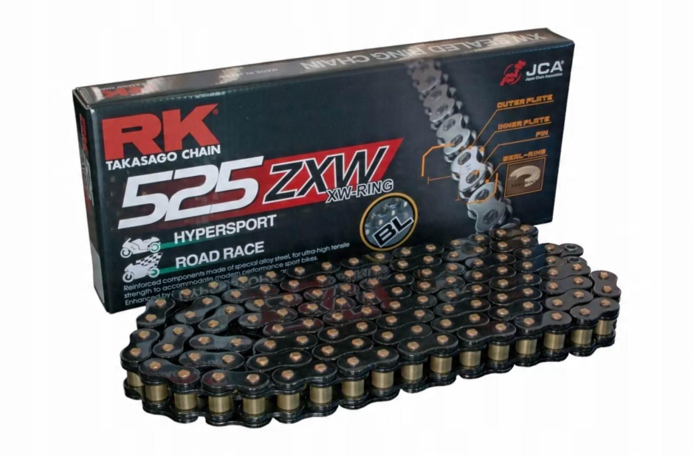 Rk Łańcuch Napędowy Bl525Zxw-120 Xw-Ring Zakuwka Clf W Zestawie Kolor Czarn