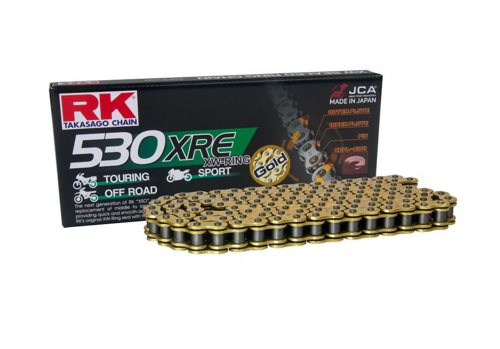 Rk Łańcuch Napędowy Gb530Xre-114 Xw-Ring Zakuwka Clf W Zestawie Kolor Złoty