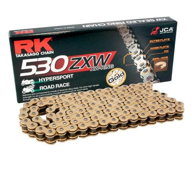 Rk Łańcuch Napędowy 530Zxw-110 Xw-Ring Zakuwka Clf W Zestawie Kolor Złoty P