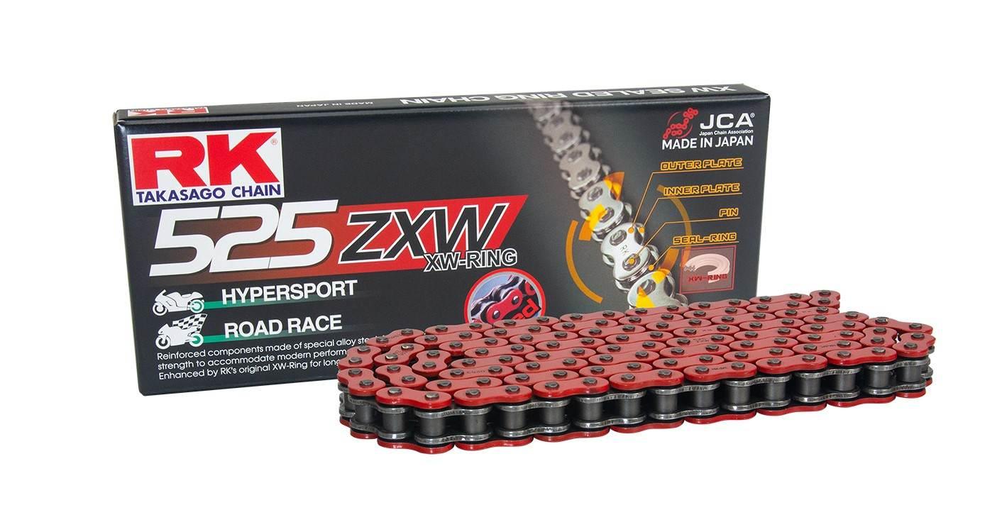 Rk Łańcuch Napędowy Motocross 520Mxz5-120 Zapinka Cl W Zestawie Kolor Czerw