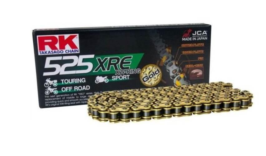 Rk Łańcuch Napędowy Gb525Xre-124 Xw-Ring Zakuwka Clf W Zestawie Kolor Złoty