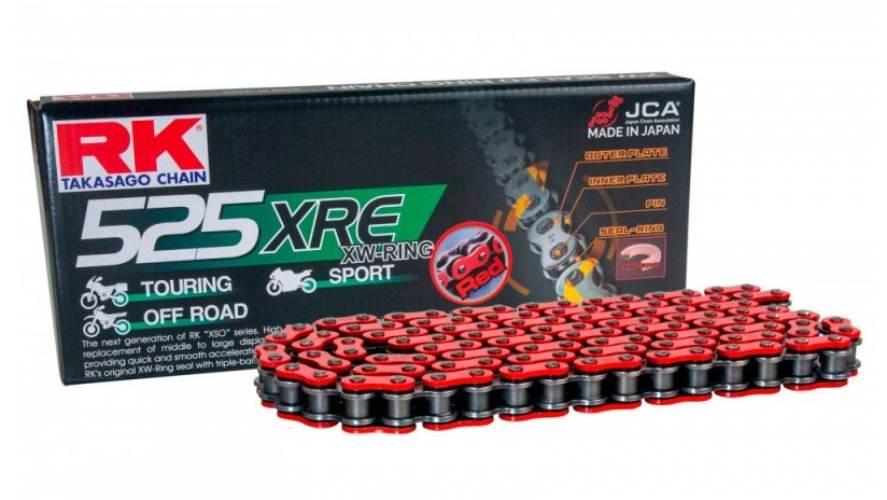 Rk Łańcuch Napędowy Bb525Xre-124 Xw-Ring Zakuwka Clf W Zestawie Kolor Czerw