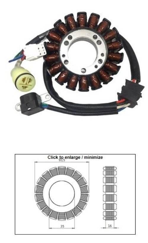 Dze Uzwojenie Alternatora Stator Yamaha Yfm 250 Bruin '05-'06; Yfm 250 Big
